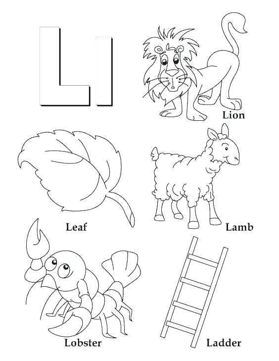 Letter L Coloring Page 564x729 Letter L Coloring Page