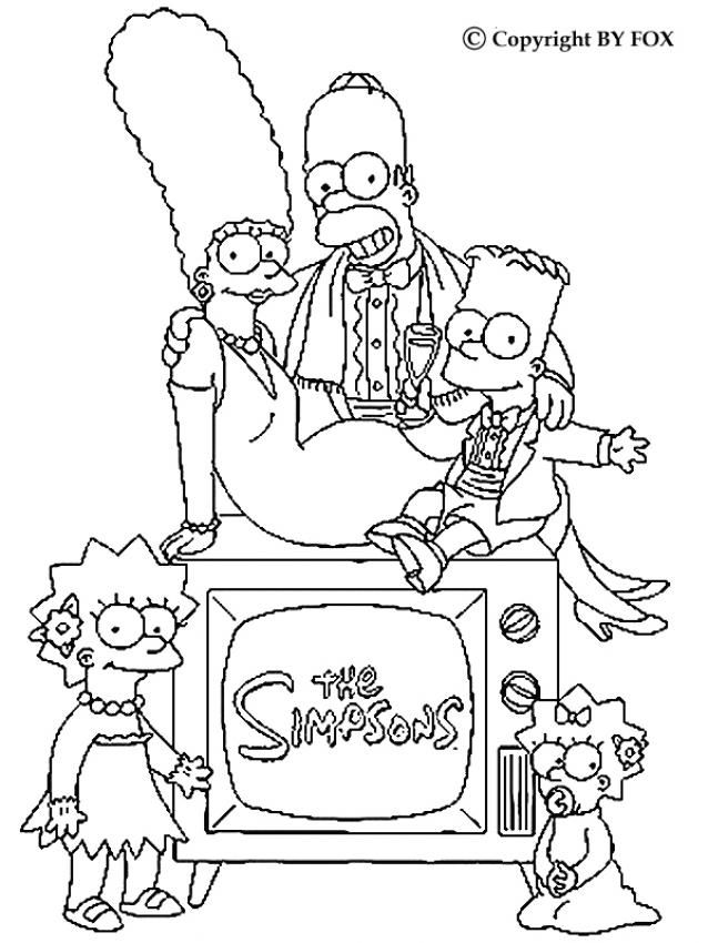 638x850 Simpsons Family Portrait Coloring Page. More The Simpsons Content