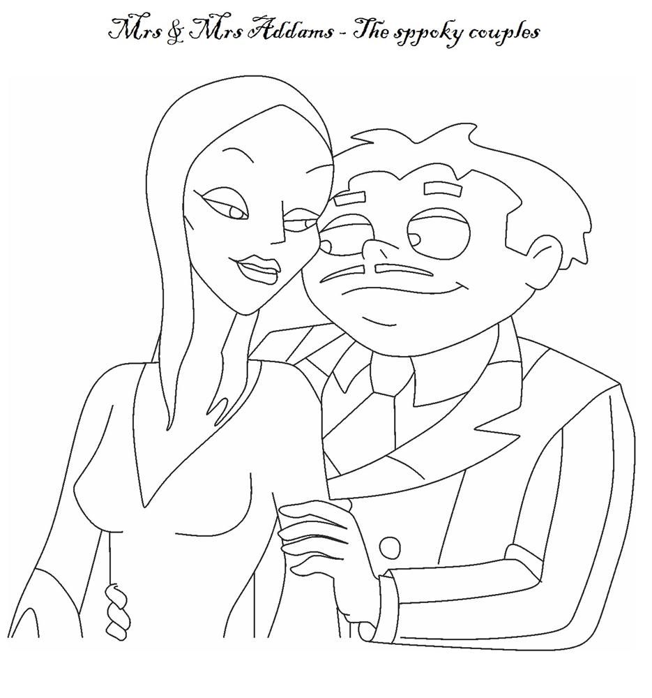 935x1000 The Addams Family Coloring Page Coloring Pages