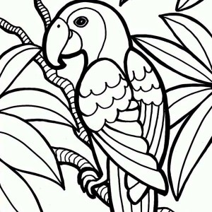 300x300 Parrot Coloring Page Jungle Parrot Coloring Page 300x300.jpg