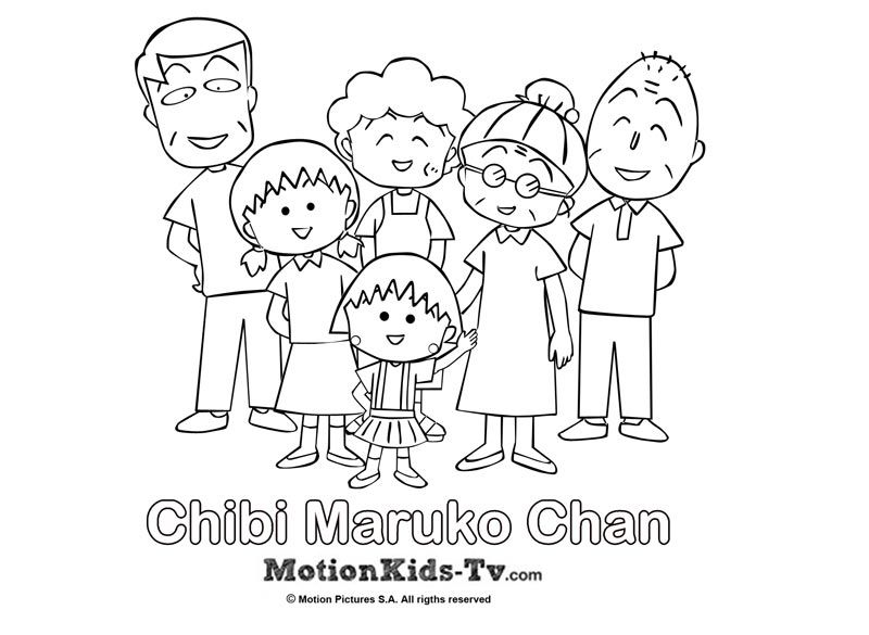 800x585 Dibujito De La Familia De Maruko, Dibujos Para Colorear, Pintar