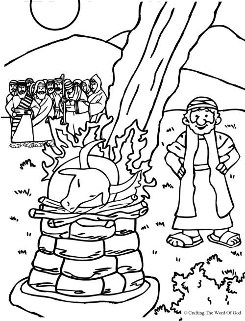 500x654 Elijah And Prophets Of Baal Coloring Page From Crafting