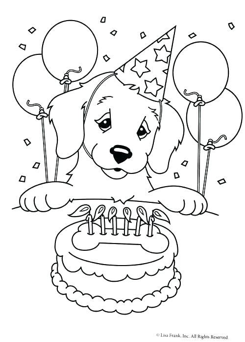 Golden Retriever Coloring Pages Birthday Coloring Page Free 500x698 Golden Retriever Coloring Pages Birthday Coloring Page Free