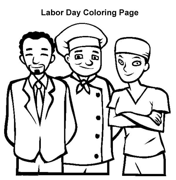 600x614 American Workers In Labor Day Coloring Page Color Luna