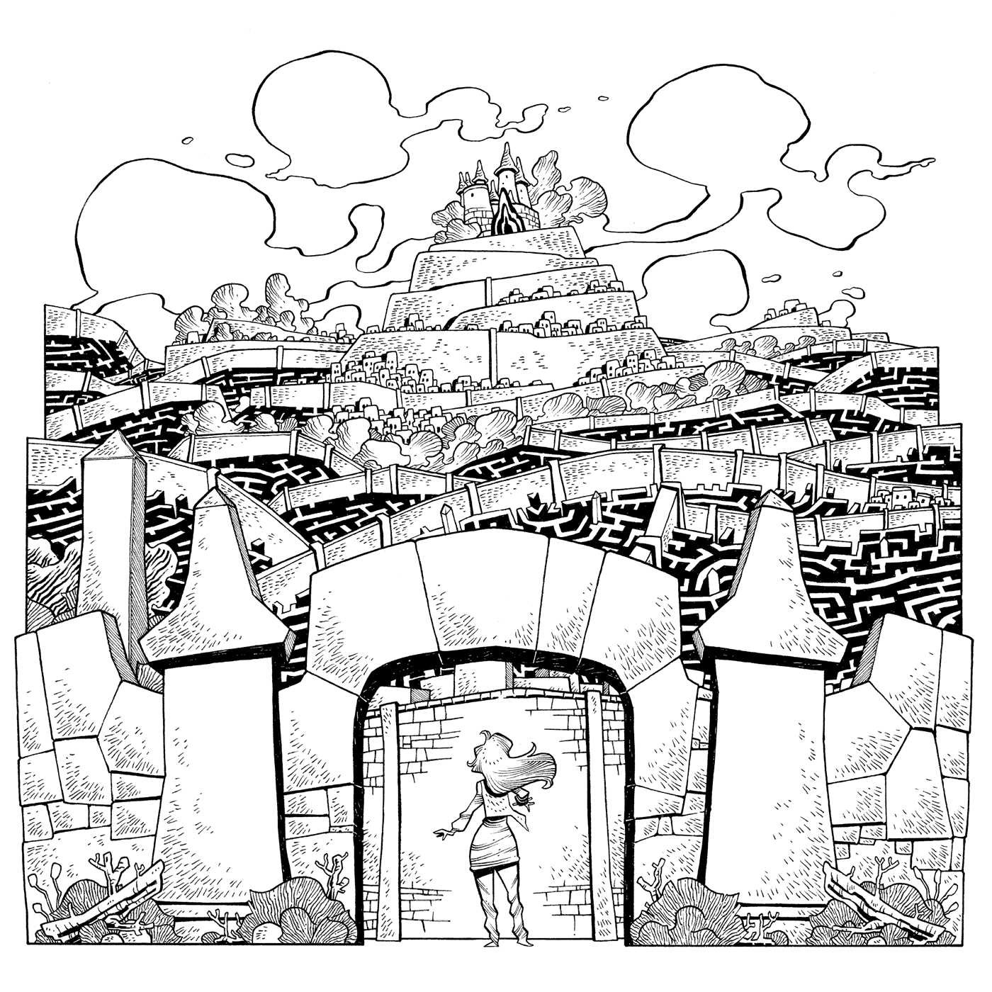 1400x1400 Jim Henson's Labyrinth Adult Coloring Book Book By Jim Henson