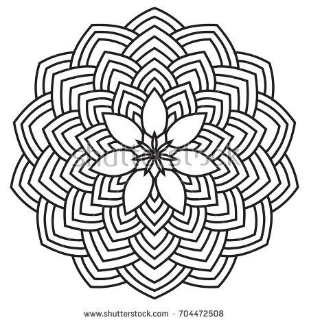 450x470 Hand Drawn Monochrome Oriental Ornamental Lace Round Mandala