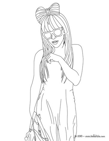 364x470 Lady Gaga With Sunglasses Coloring Pages
