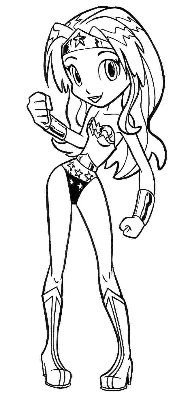 666x1373 Wonder Woman Generic Free Coloring Page Kids, Movies, Superheros