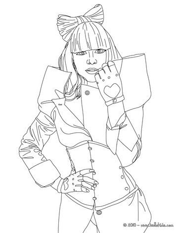 364x470 Lady Gaga With Gloves Coloring Page. More Lady Gaga Coloring
