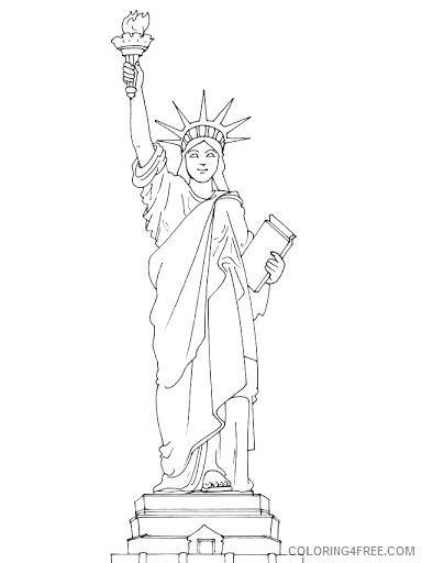 384x512 Statue Of Liberty Color Page Coloring Collection Landmarks Around