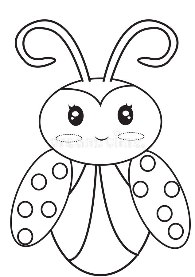 635x900 Ladybug Coloring Page Ladybug Coloring Page Stock Illustration