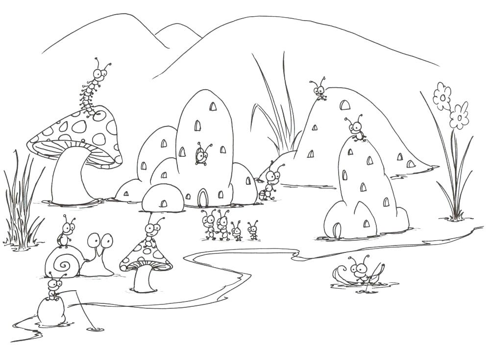 Coloring Pages Of Bugs Coloring Pages A Small Bug Town Ladybug 1000x710 Coloring Pages Of Bugs Coloring Pages A Small Bug Town Ladybug