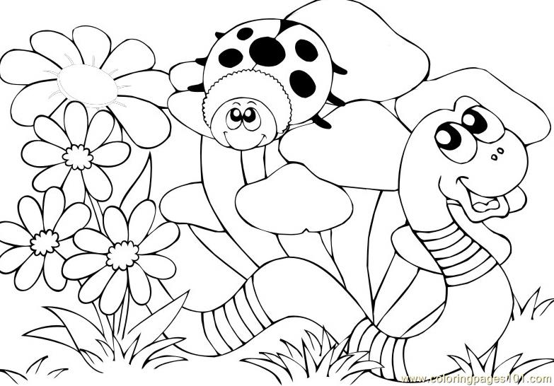 783x546 Ladybugs Snake Coloring Page