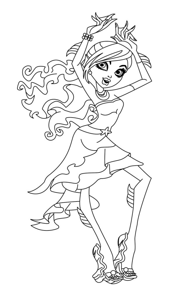 638x995 Lagoona Monster High Coloring Pages Lagoona Blue Monster High