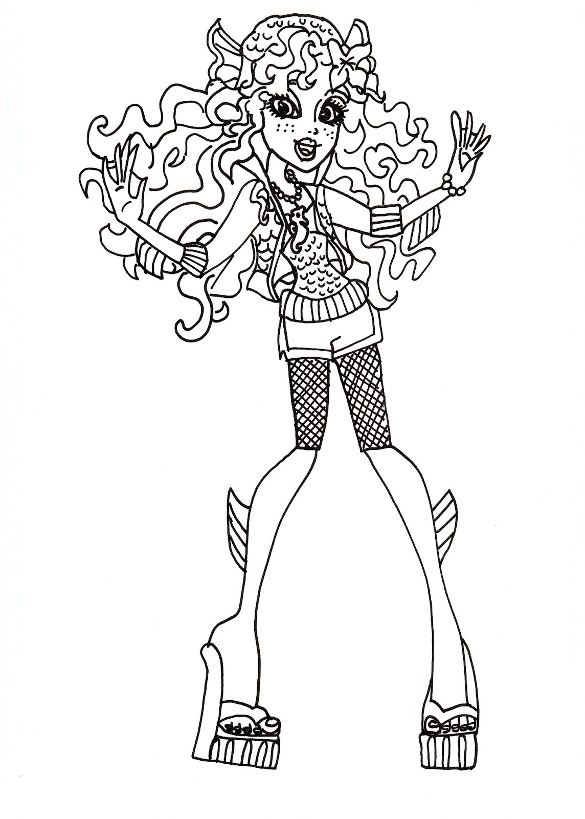 1144x1600 Free Printable Monster High Coloring Pages Lagoona Blue Coloring