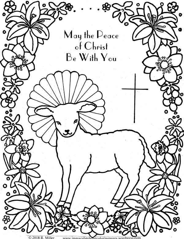 Lamb Of God Easter Coloring Page Immaculate Heart Coloring Pages 600x781 Lamb Of God Easter Coloring Page Immaculate Heart Coloring Pages
