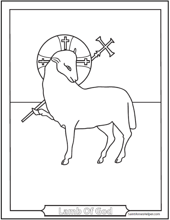 Religious Easter Coloring Pages Lamb Of God 590x762 Religious Easter Coloring Pages Lamb Of God
