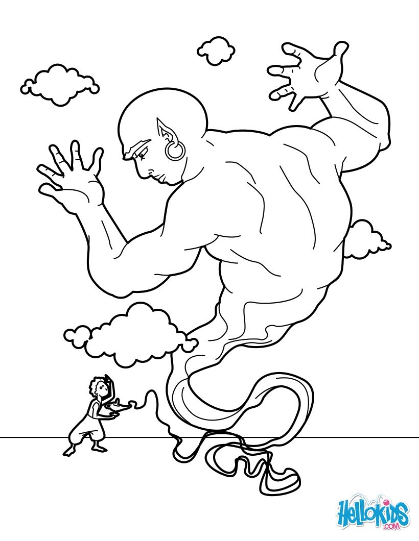 The Lamp Genie Coloring Pages 820x1060 The Lamp Genie Coloring Pages