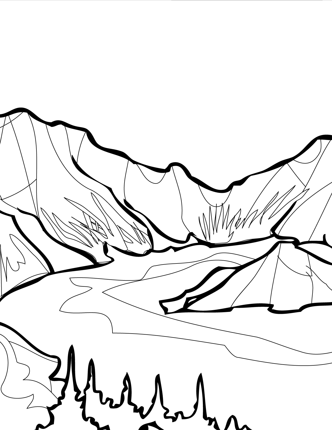 Crater Lake Coloring Page 1275x1650 Crater Lake Coloring Page