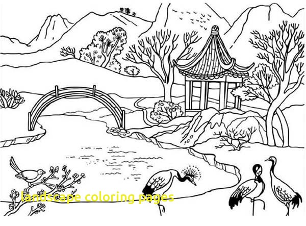 600x443 Landscape Coloring Pages With Beautiful Landscapes Coloring Pages