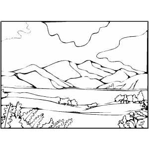 Mountain And Lake Coloring Page 300x300 Mountain And Lake Coloring Page