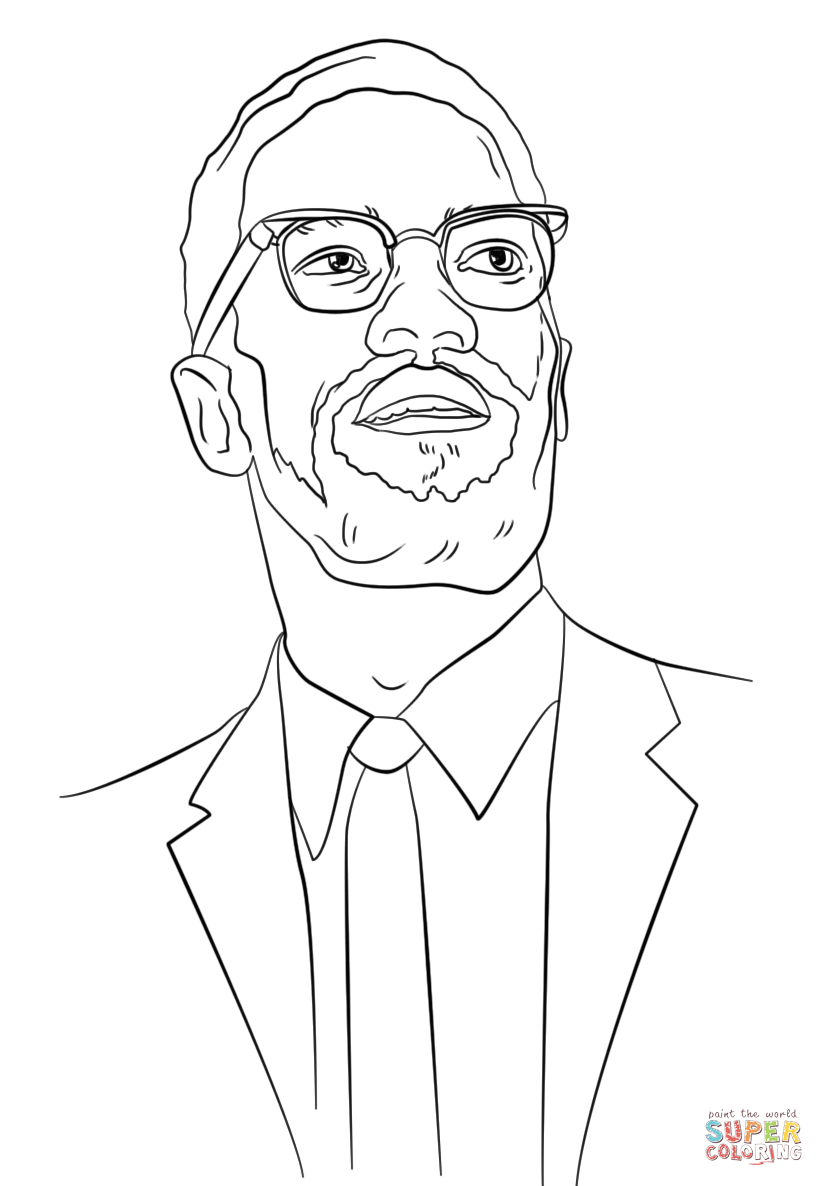 824x1186 Malcolm X Coloring Page For 3