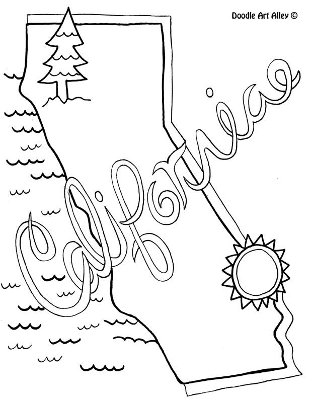 618x799 California Coloring Page By Doodle Art Alley Usa Coloring Pages