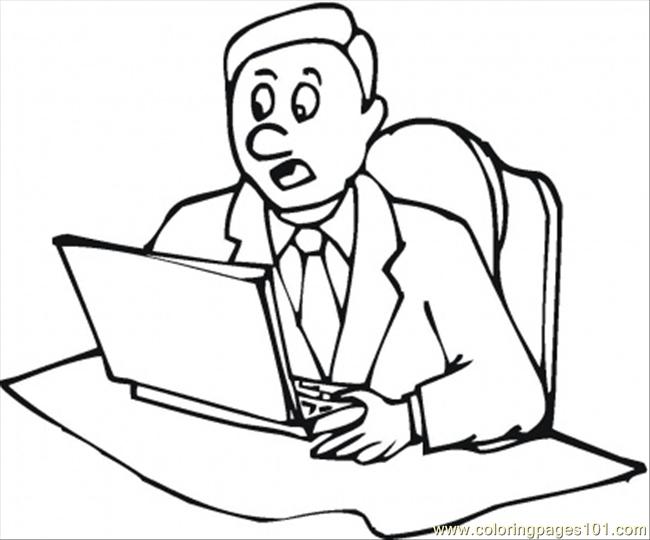 At The Laptop Coloring Page 650x540 At The Laptop Coloring Page