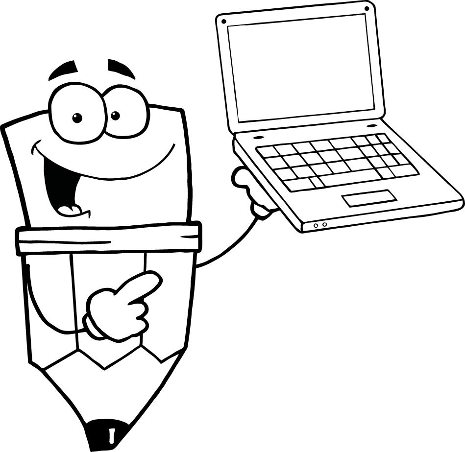 Coloring Page Of Smiley Pencil With Laptop 949x923 Coloring Page Of Smiley Pencil With Laptop