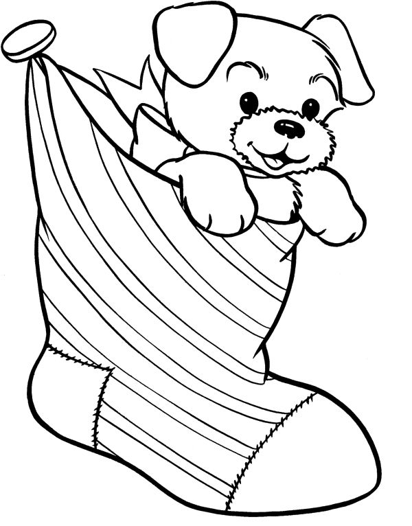 Christmas Stocking And Dog Coloring Page Disegni Natale 600x766 Christmas Stocking And Dog Coloring Page Disegni Natale