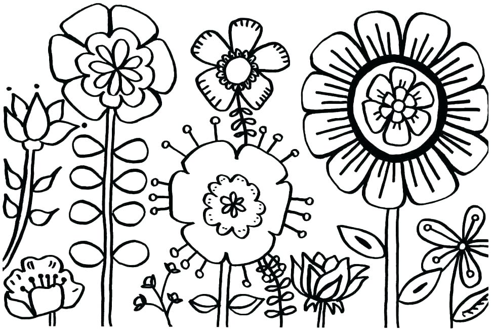 970x653 Large Flower Colouring Pages New Printable Coloring Or Adult Size