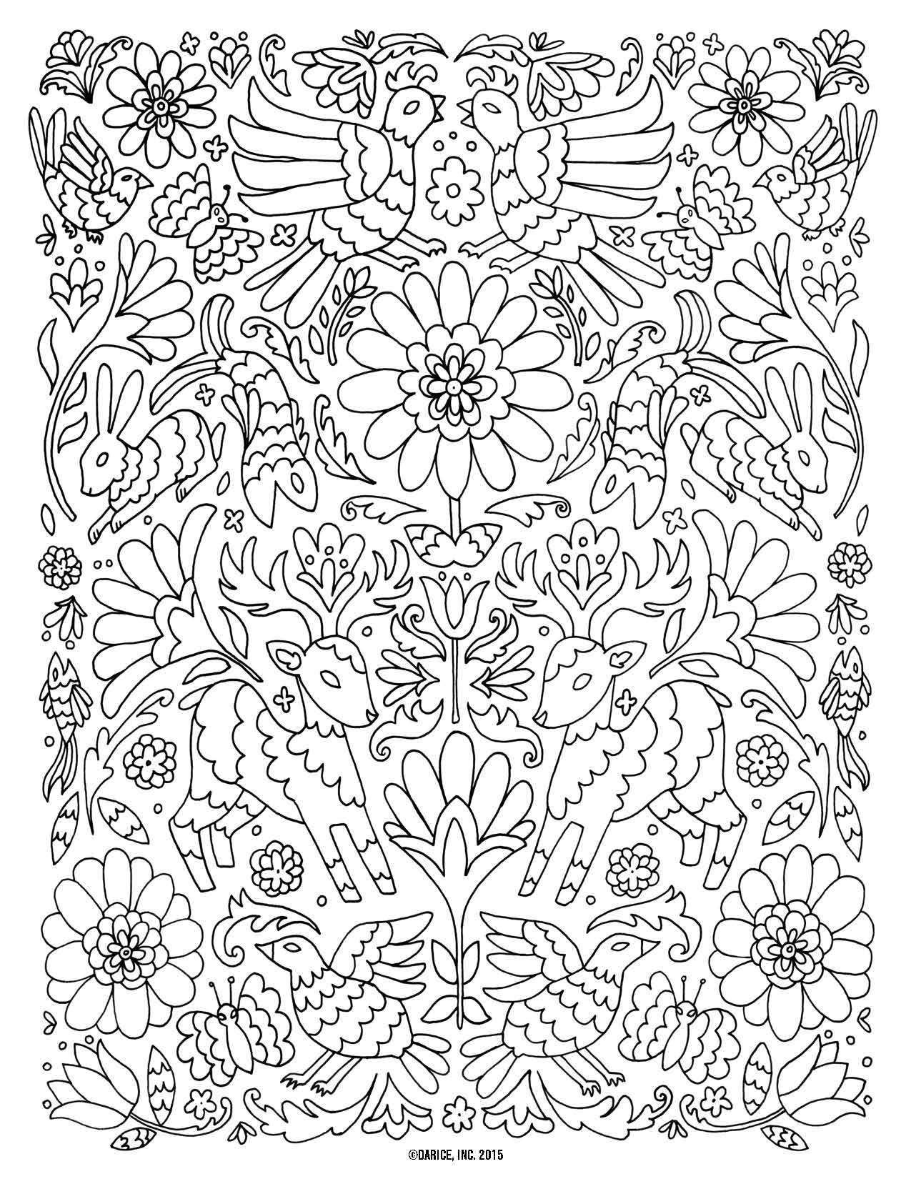 1275x1650 Free Printable Coloring Pages Of Birds Flowers Birds