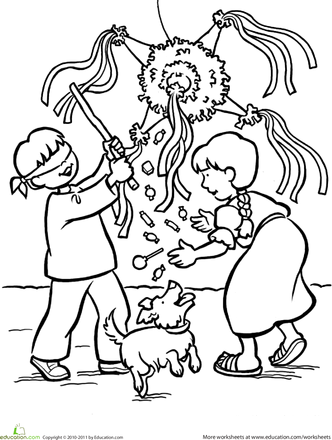 332x440 Las Posadas Coloring Page Spanish, Holidays And December