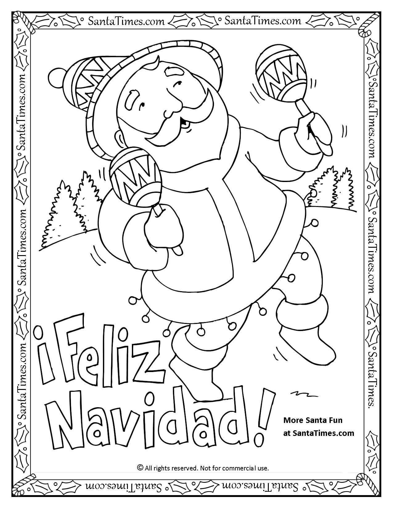 Feliz Navidad Printable Coloring Page Noel Quiere Desearles 1275x1650 Feliz Navidad Printable Coloring Page Noel Quiere Desearles