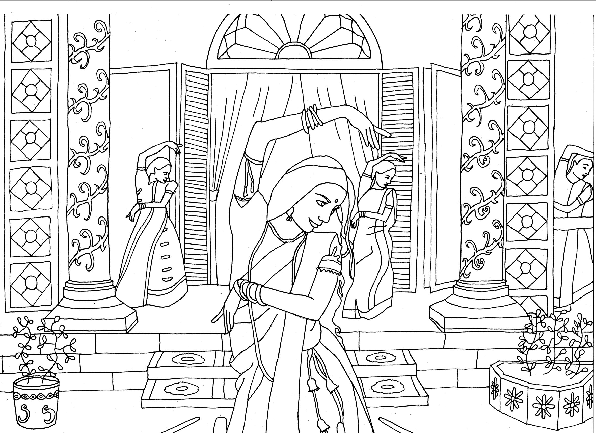 Free Coloring Page Coloring Indian Dancers By Marion C. Bollywood 2362x1716 Free Coloring Page Coloring Indian Dancers By Marion C. Bollywood