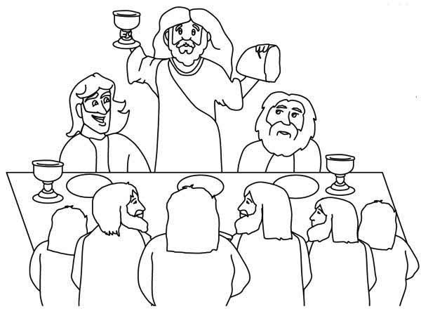 Jesus Last Supper Coloring Page 600x450 Jesus Last Supper Coloring Page