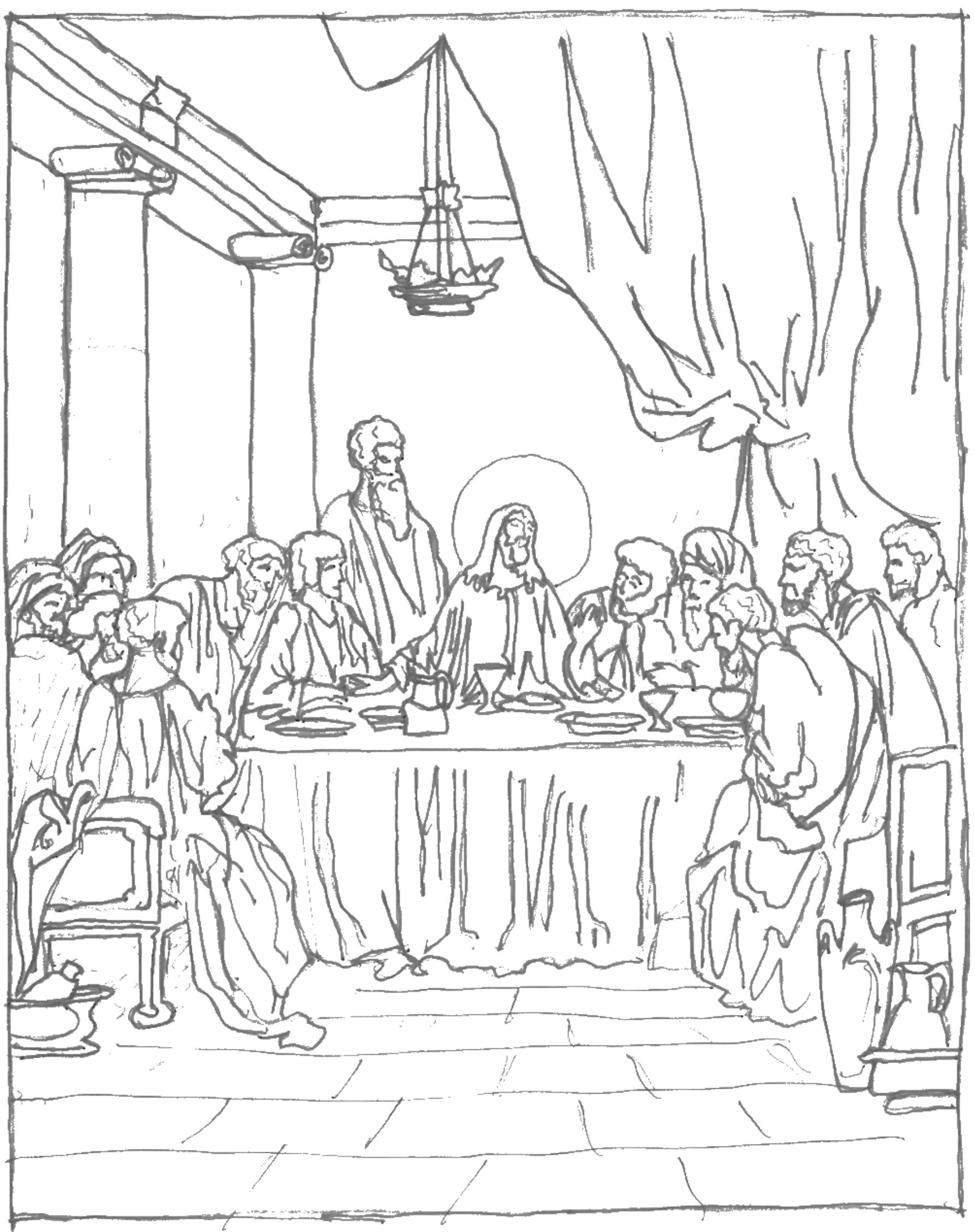 1784x2253 Free Coloring Page ~ The Last Supper