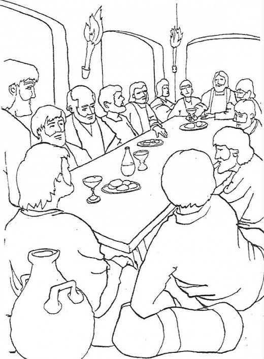 520x708 Last Supper Coloring Pages
