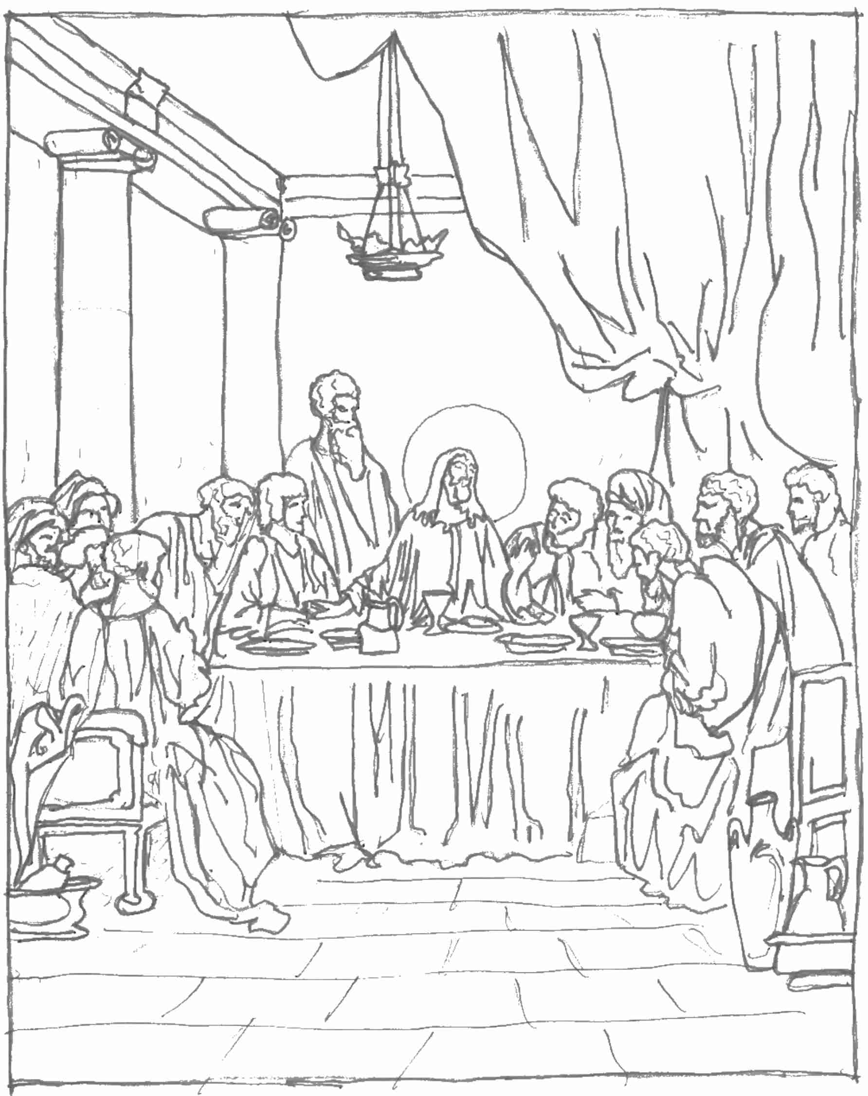 1784x2253 Last Supper Of Jesus Coloring Page Free Printable Pages Incredible