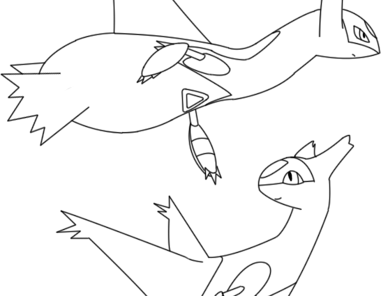 546x425 Latias And Latios Coloring Pages Latios And Latias Line Art Dragon