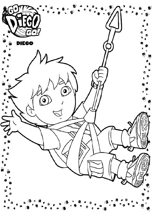 Go Diego Go Coloring Pages 595x842 Go Diego Go Coloring Pages