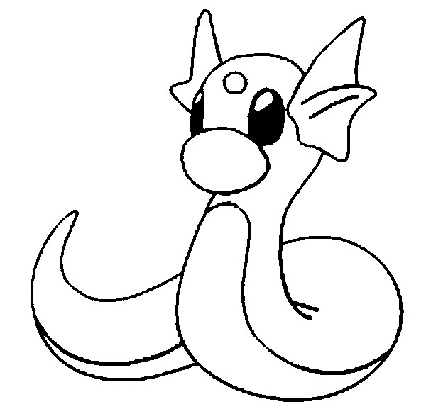 600x577 Dratini Pokemon Coloring Pages
