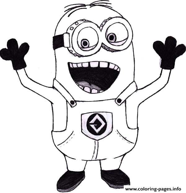 600x622 Mark The Minion Is Laughing Coloring Pages Printable