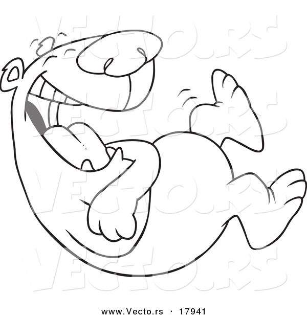 600x620 Vector Of A Cartoon Bear Laughing