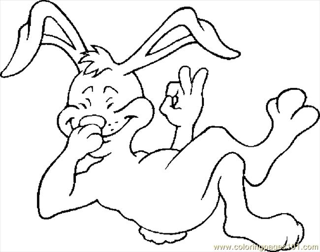 650x513 Bunny Laughing Coloring Page