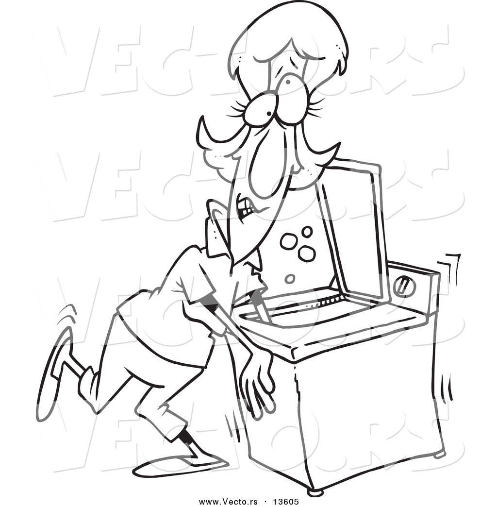 Vector Of A Cartoon Woman With Her Arm Stuck In A Washing Machine 1024x1044 Vector Of A Cartoon Woman With Her Arm Stuck In A Washing Machine