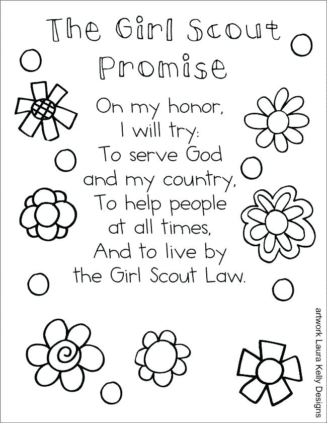 650x840 Girl Scout Promise And Law Printables Kids Coloring Best Of Girl
