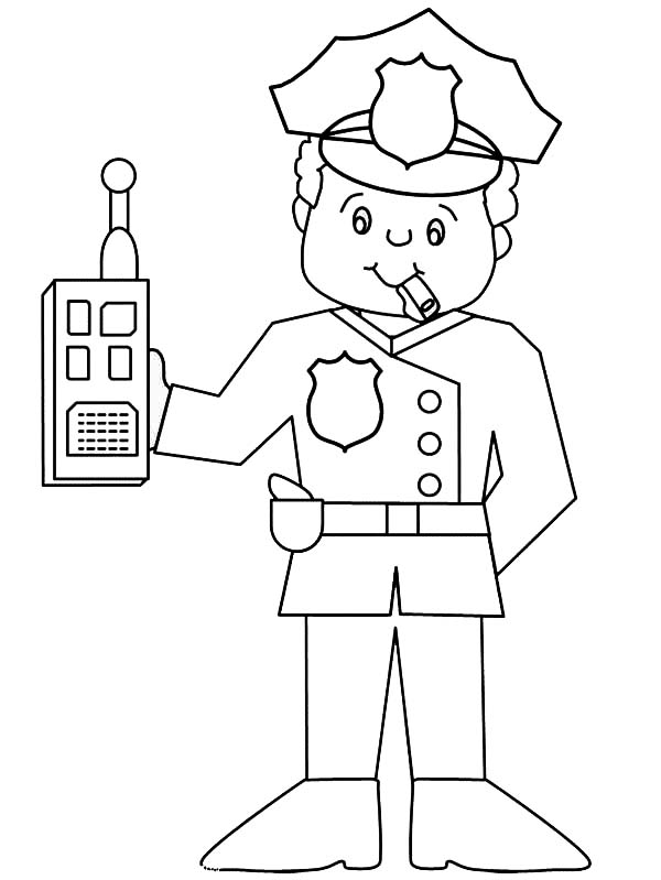 600x799 Police Officer Uniform Coloring Pages