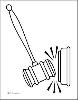 304x392 Clip Art Gavel (Coloring Page) I Abcteach