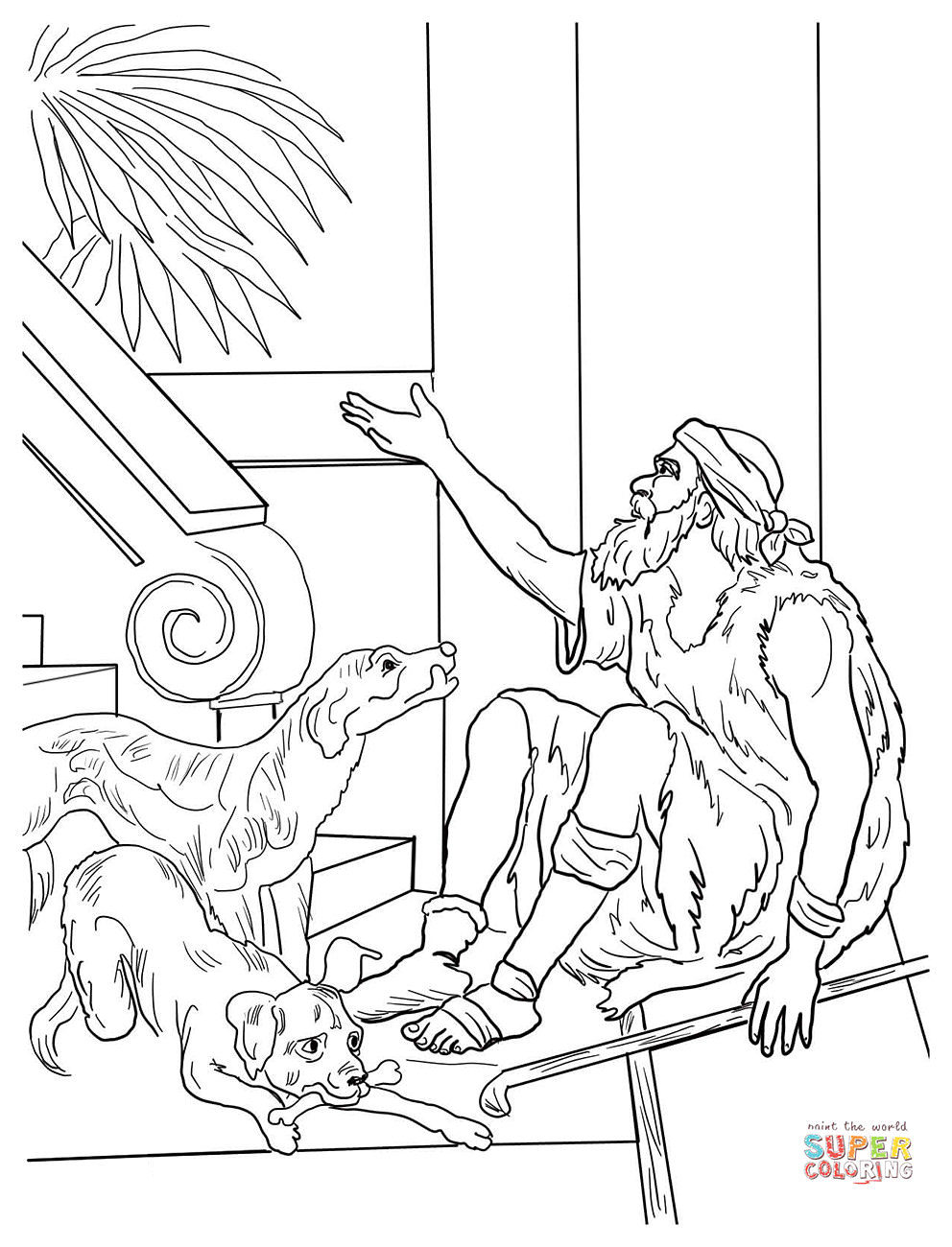 992x1300 Guaranteed Rich Man And Lazarus Coloring Page The Free Printable